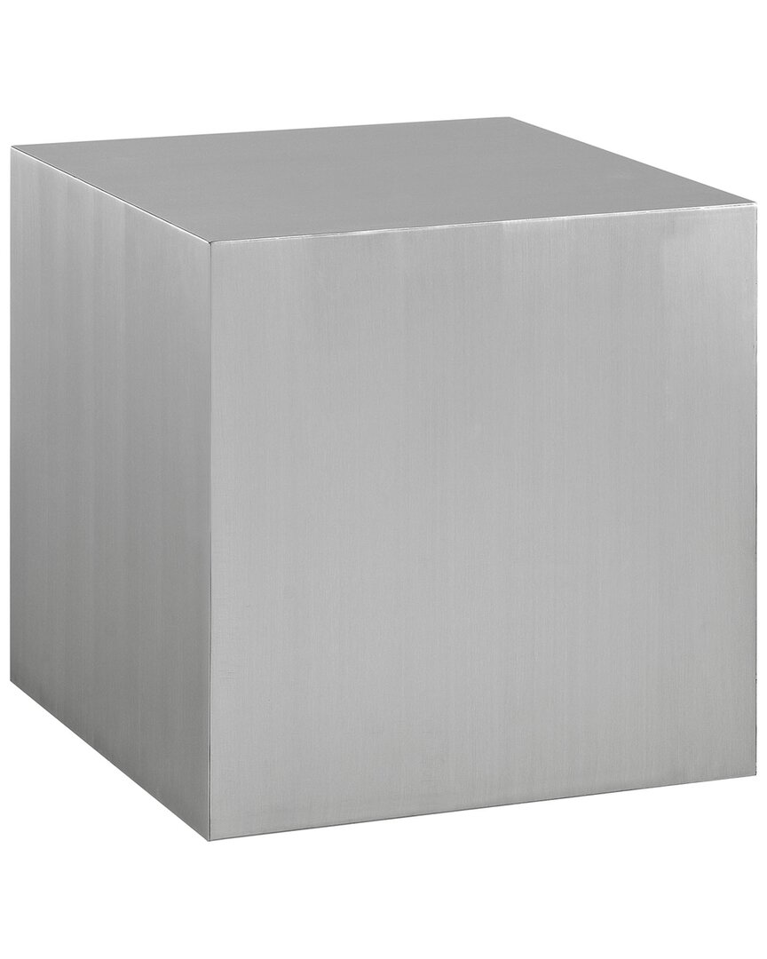 Modway Cast Stainless Steel Side Table In Silver