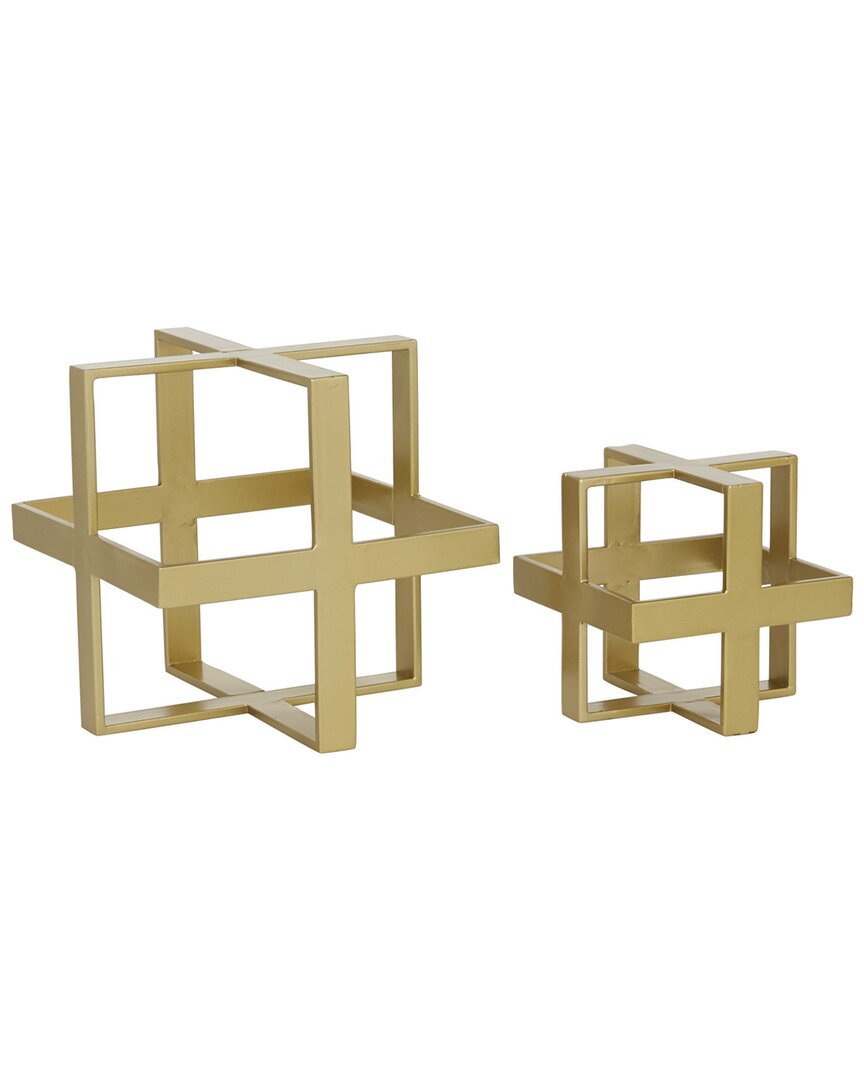 Peyton Lane Set Of 2 Glam Geometric Sculptures