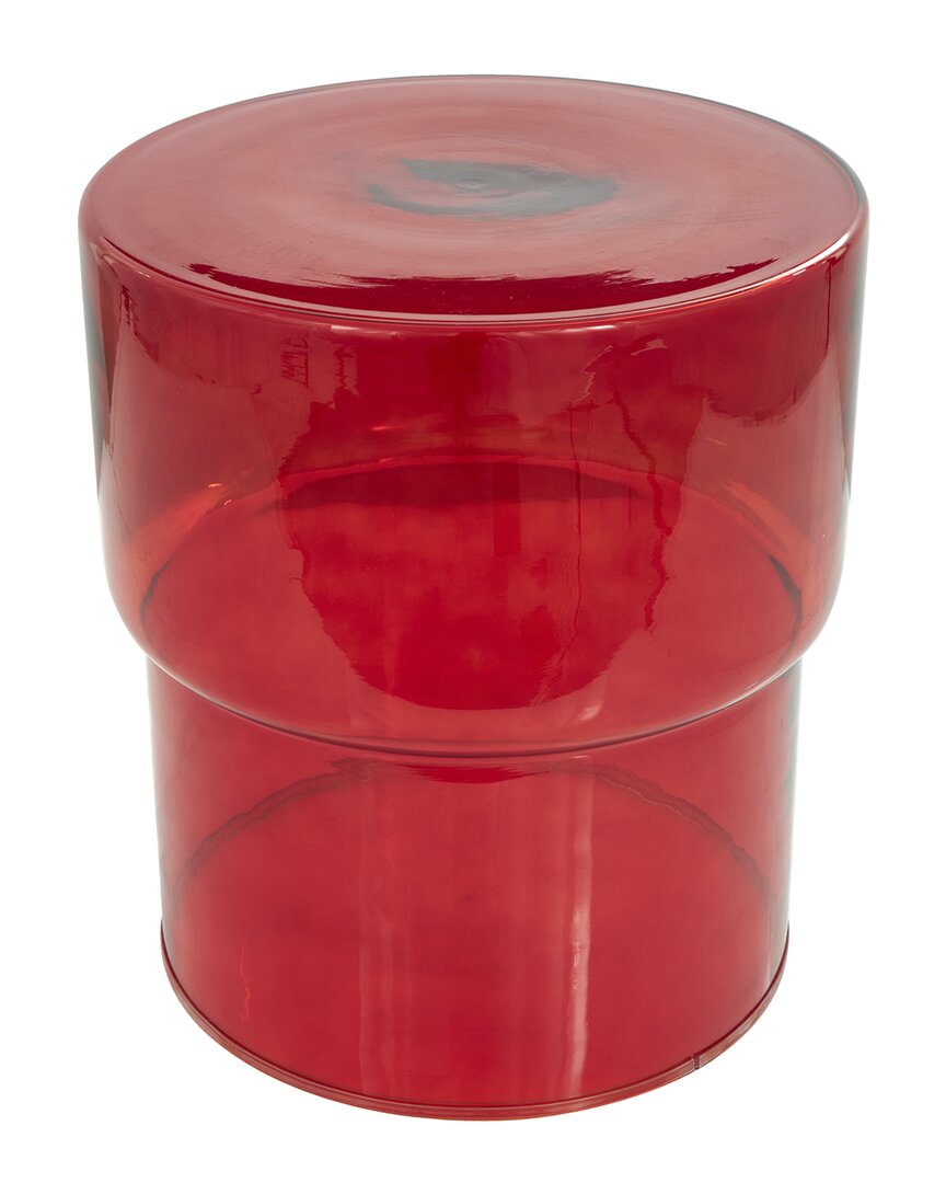 Shop Peyton Lane Modern Glass Accent Table In Red