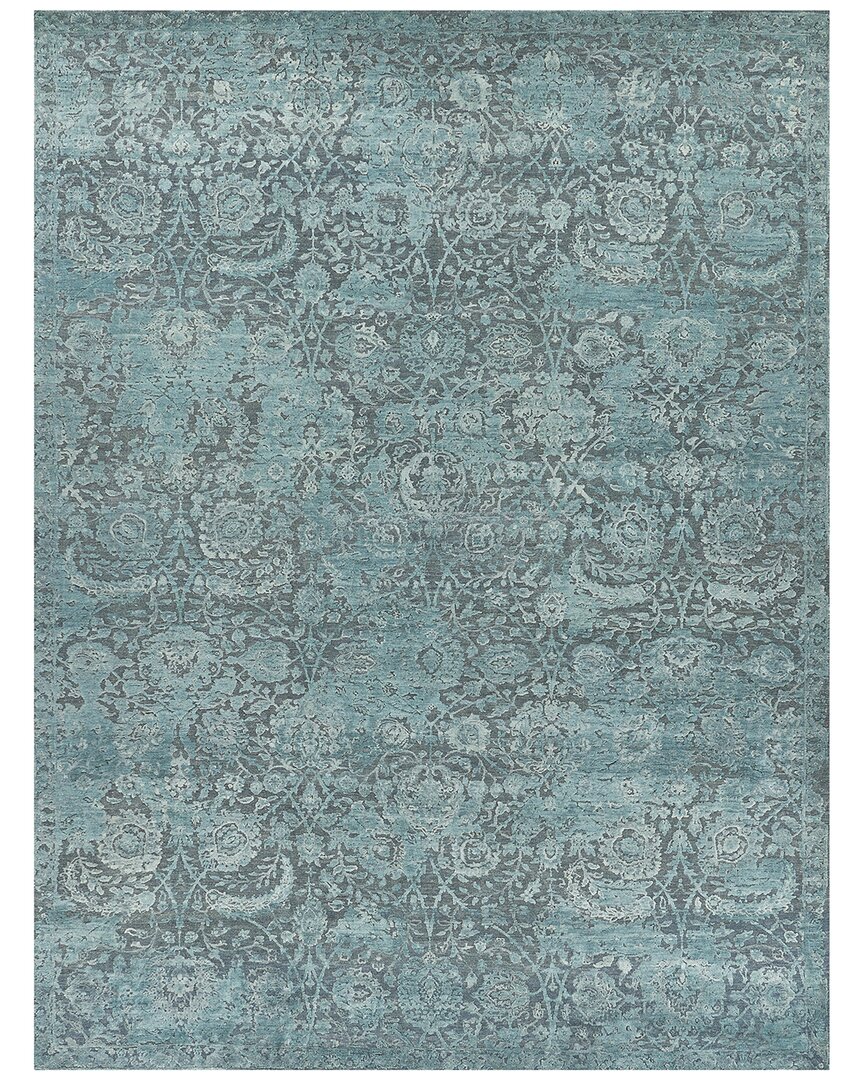 Exquisite Rugs Meena Hand-knotted New Zealand Wool & Silk Area Rug In Blue