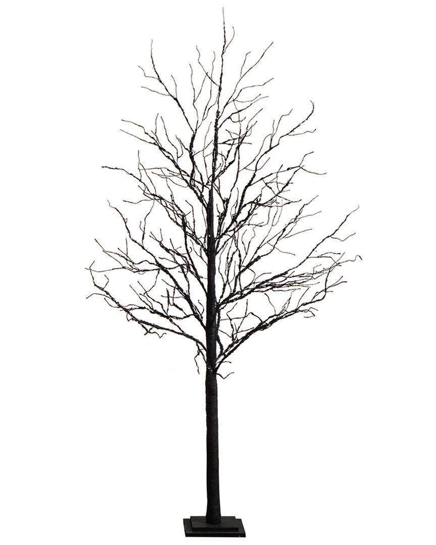 Nearly Natural 6ft. Pre-lit Halloween Deluxe Black Twig Artificia