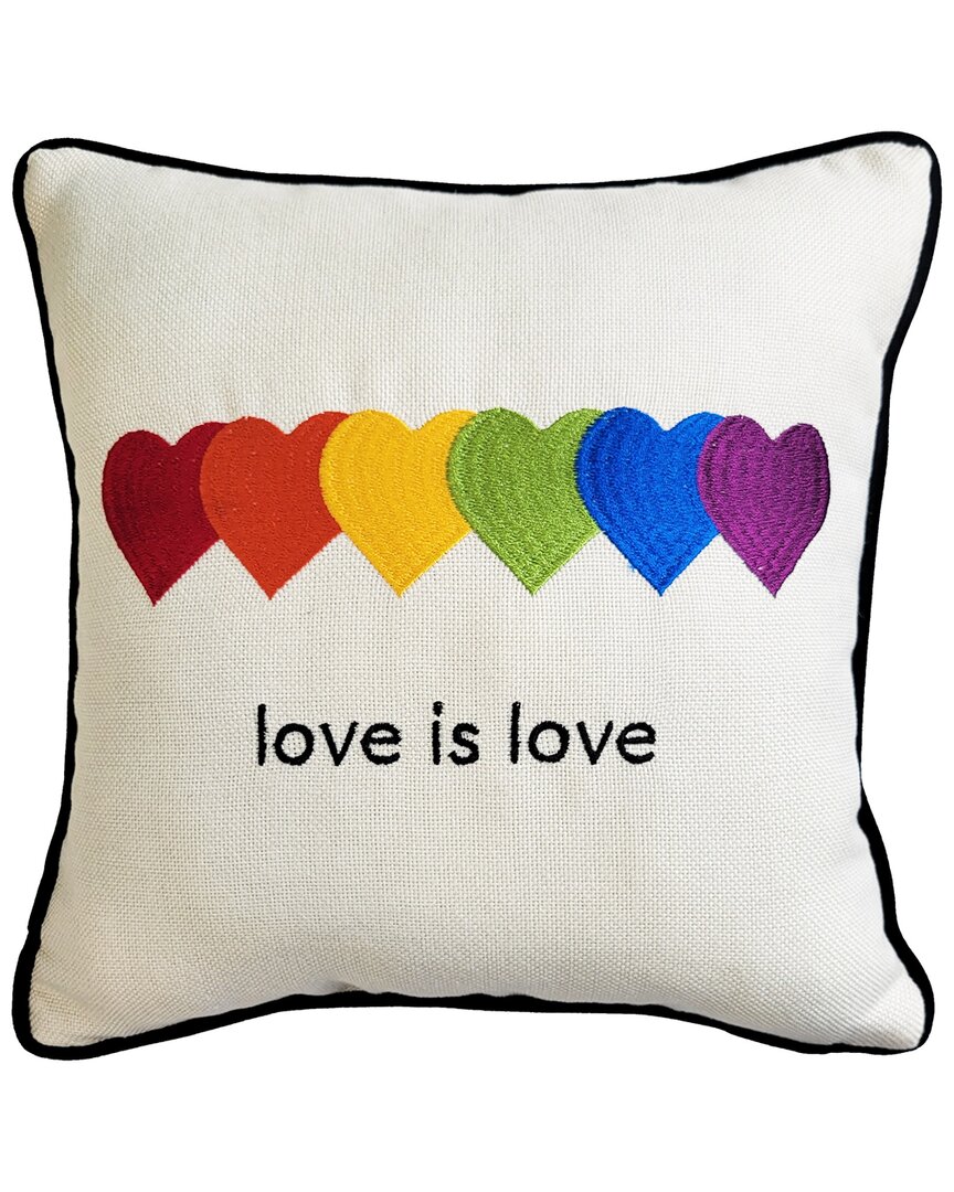 Edie Home 'love Is Love' Hearts Decorative Pillow In White