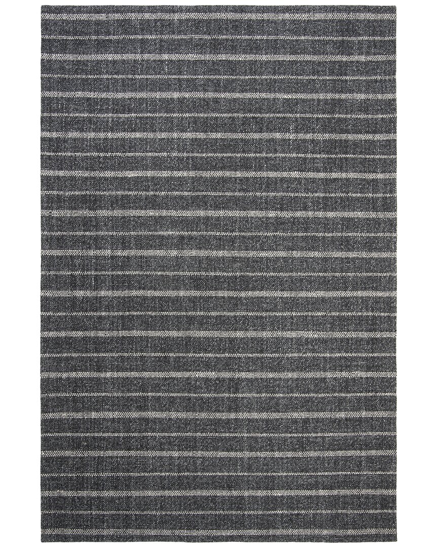 Shop Lauren Ralph Lauren Miles Stripe Hand Woven Rug In Charcoal