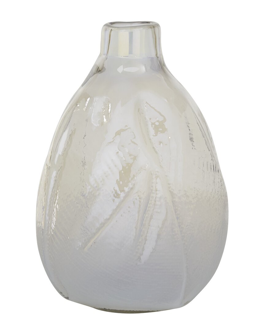 Peyton Lane White Glass Contemporary Vase