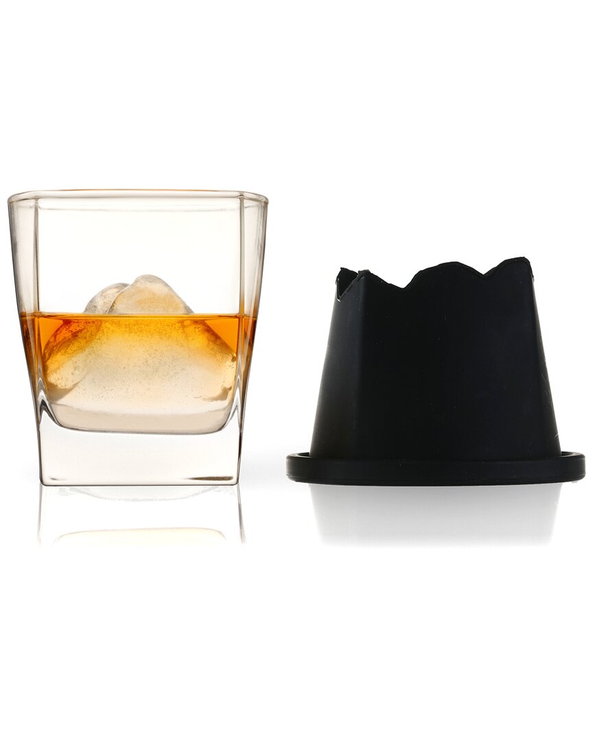 Viski Glacier 2-piece Mountain Ice Mold With Crystal Glass Set