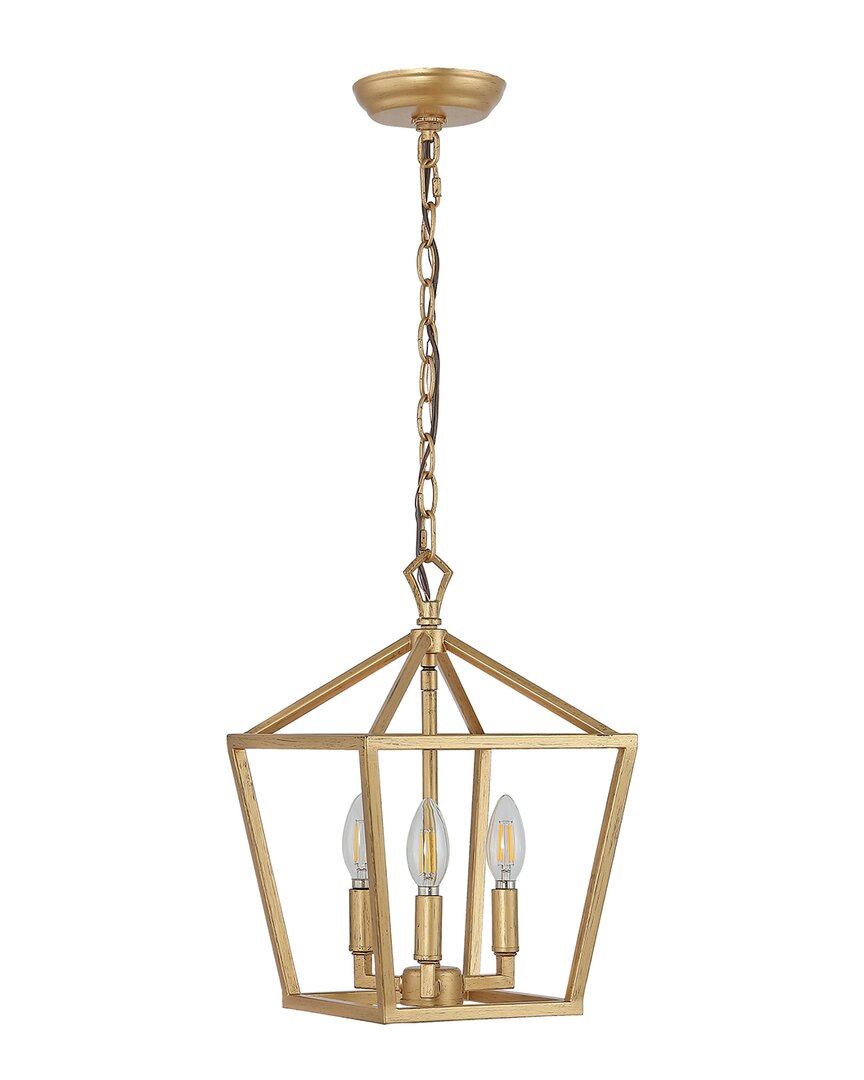 Jonathan Y Ojai 3-light Led Pendant In Brass