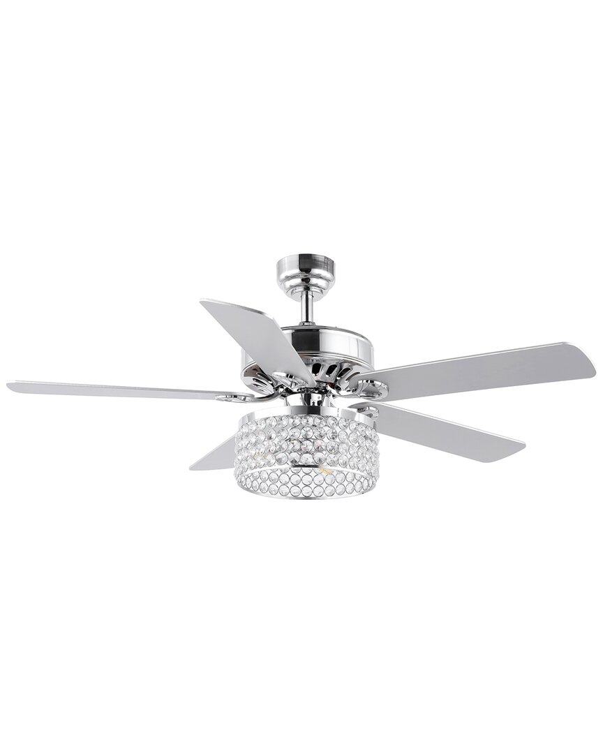 Shop Jonathan Y Kristie 3-light Led Ceiling Fan In Silver