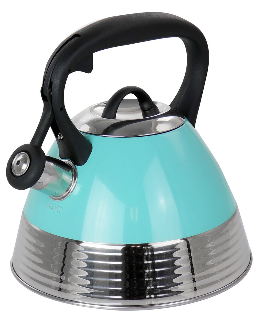 Mr Coffee Mr. Coffee 2.5qt Stainless Steel Whistling Tea Kettle In Blue