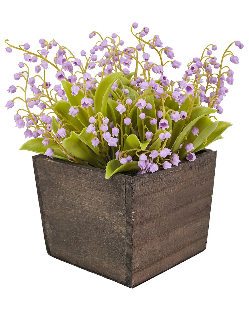 NATIONAL TREE COMPANY NATIONAL TREE COMPANY 10IN MAUVE LILY-OF-THE-VALLEY FLOWERS IN WOOD BOX