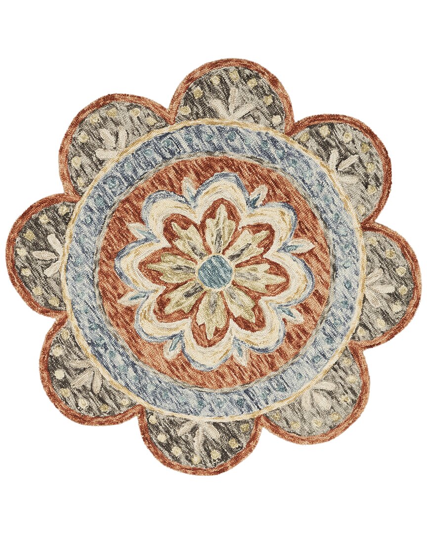 Lr Home Dazzle Wool Rug In Rust