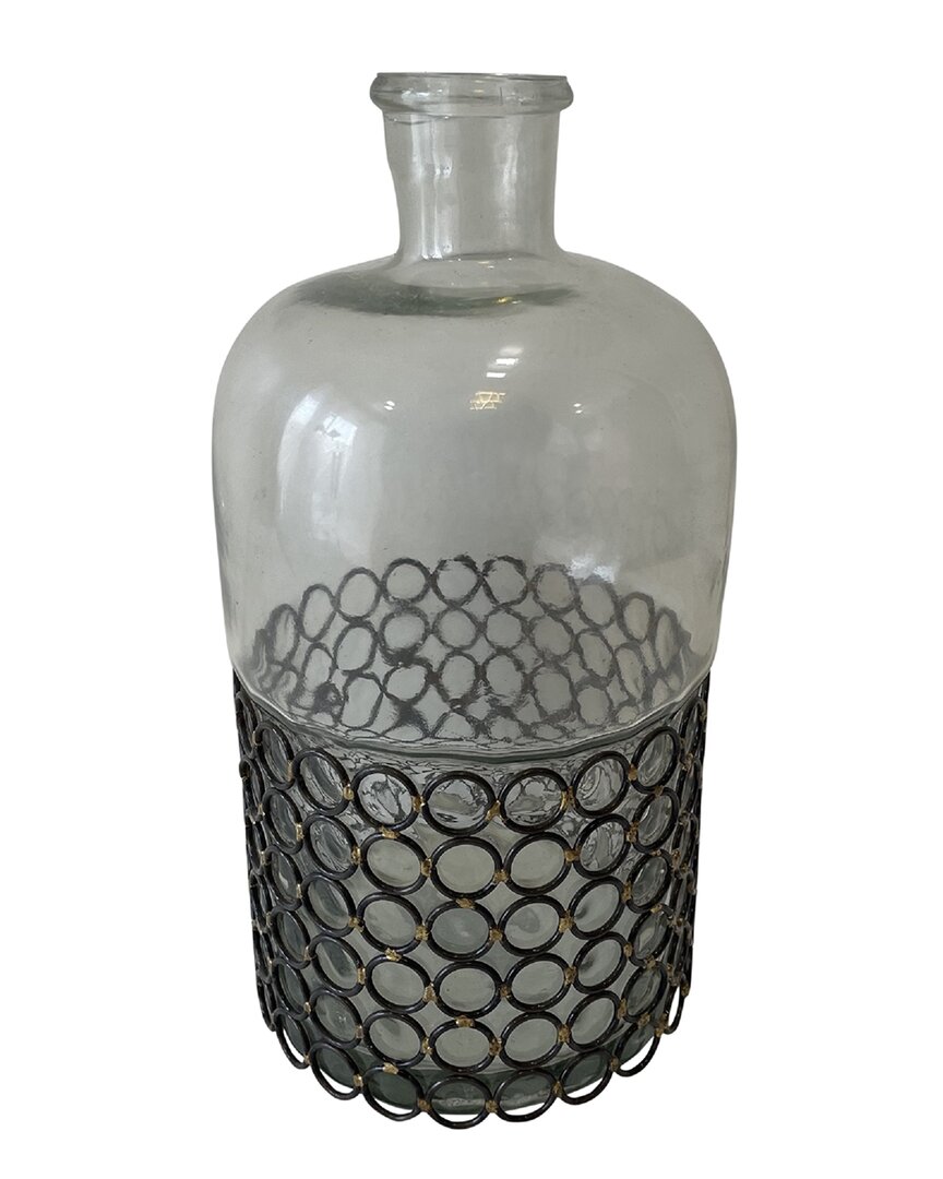 Bidkhome Decorative Glass Bottle/vase In Gray
