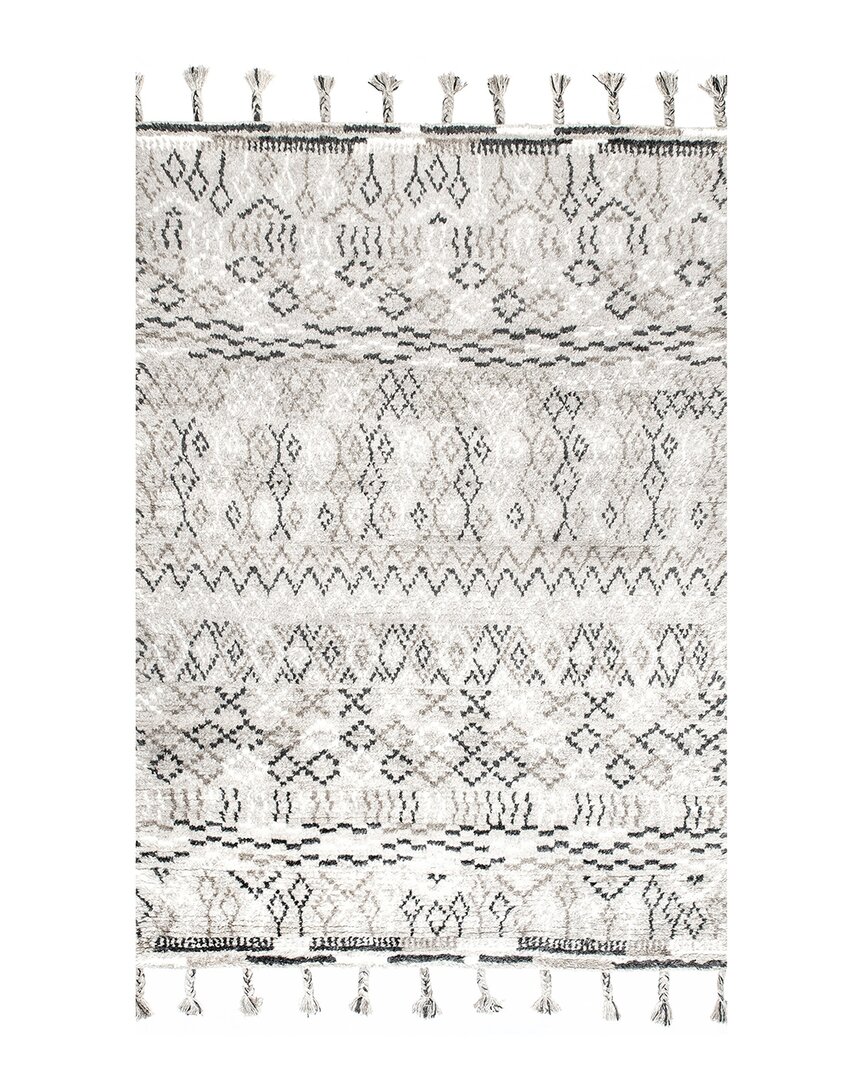 Nuloom Maurade Tribal Tale Flatweave Wool-blend Rug In Gray