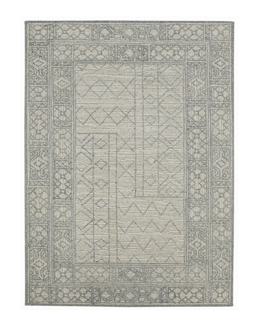 Ar Rugs Bernice Oxbow Transitional Hand-hooked Wool Rug In Gray