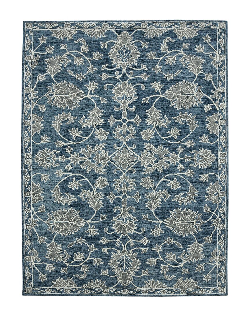 Ar Rugs Ar Romiela Newburg Traditional Hand-hooked Wool Rug In Navy