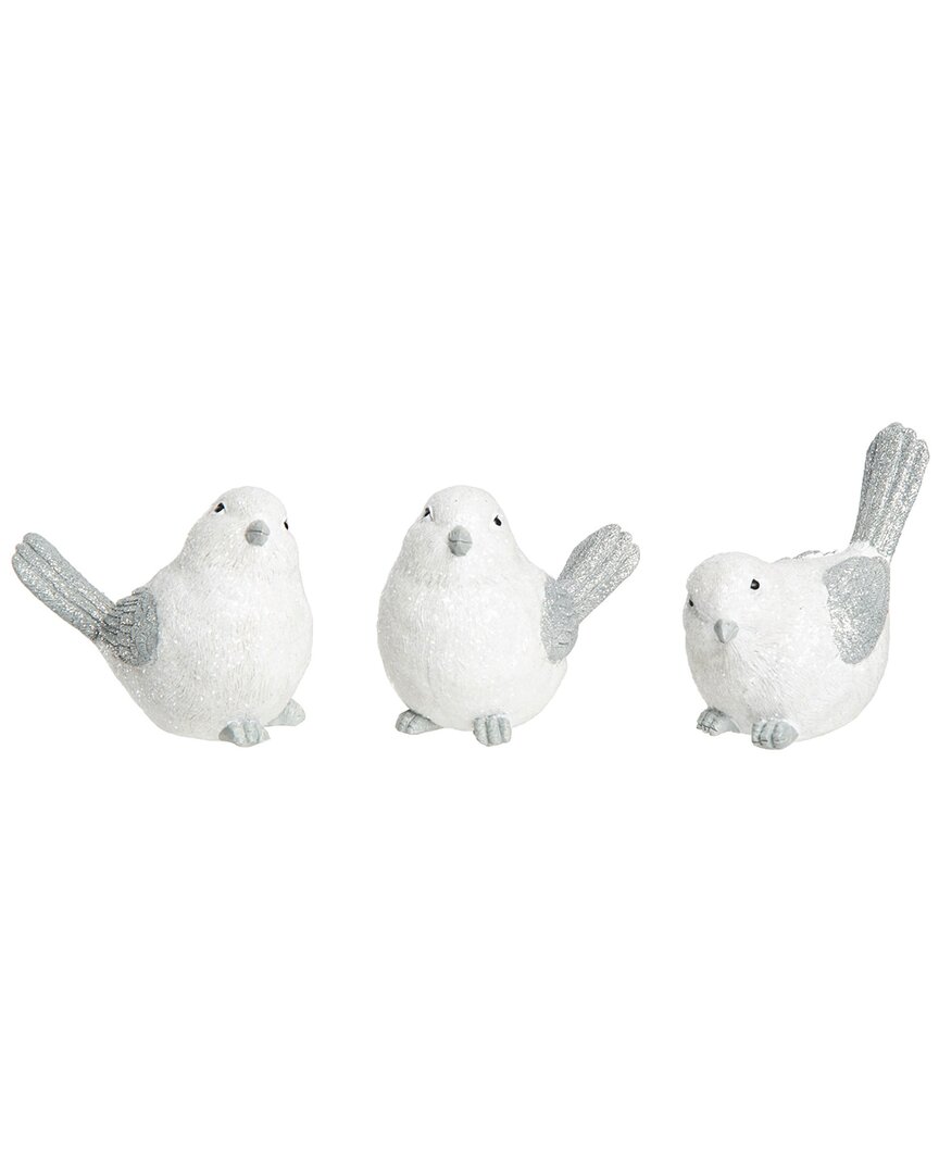 Shop Transpac Set Of 3 Resin 4in White Christmas Wing Bird Figurine