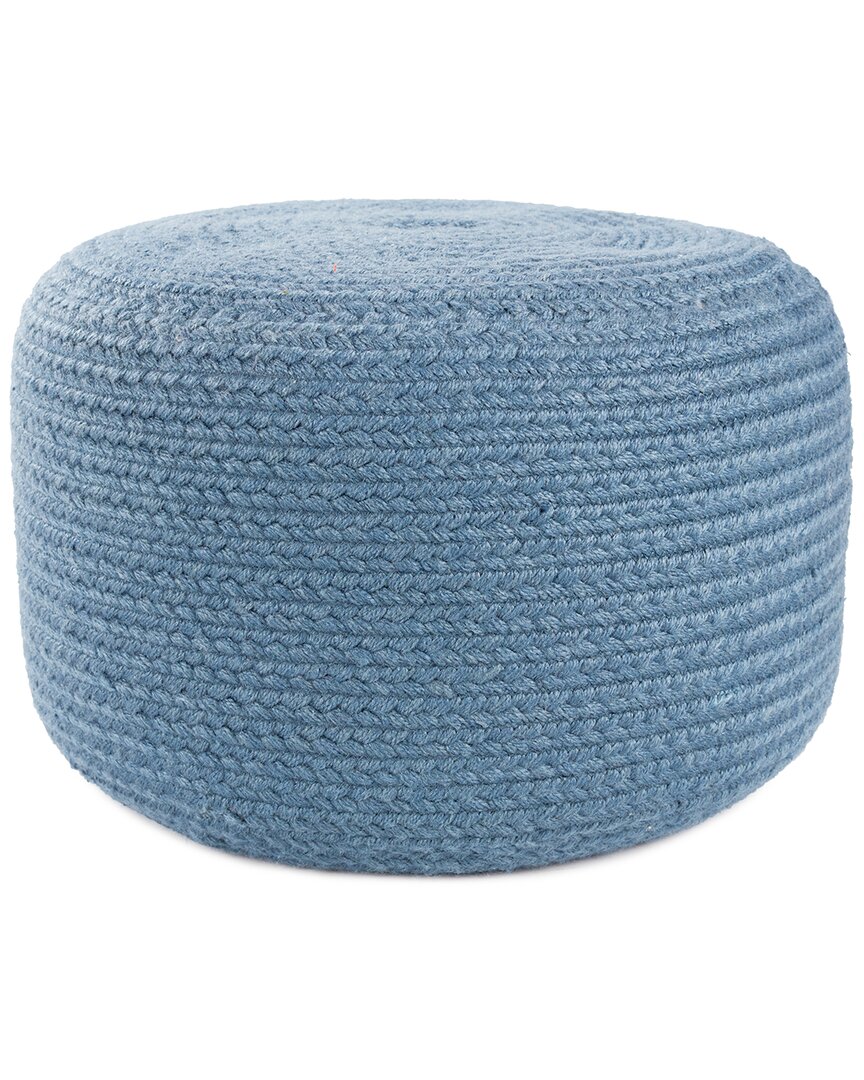 Vibe By Jaipur Living Santa Rosa Indoor/ Outdoor Cylinder Pouf In Blue
