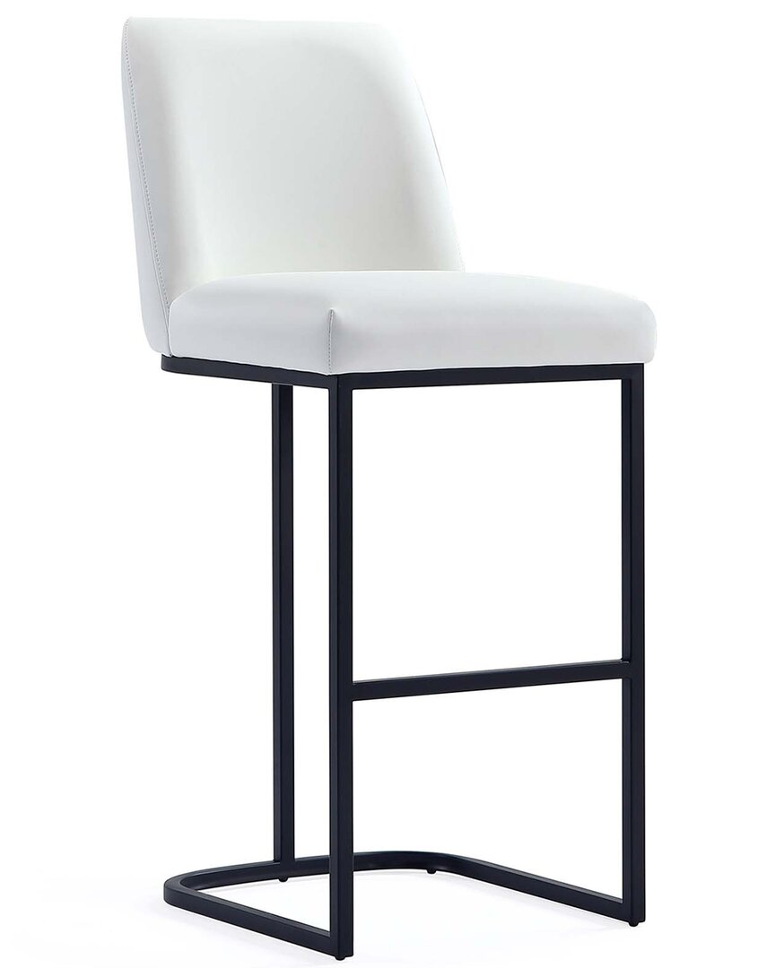 Manhattan Comfort Serena Modern Leatherette Upholstered Counter Stool In White