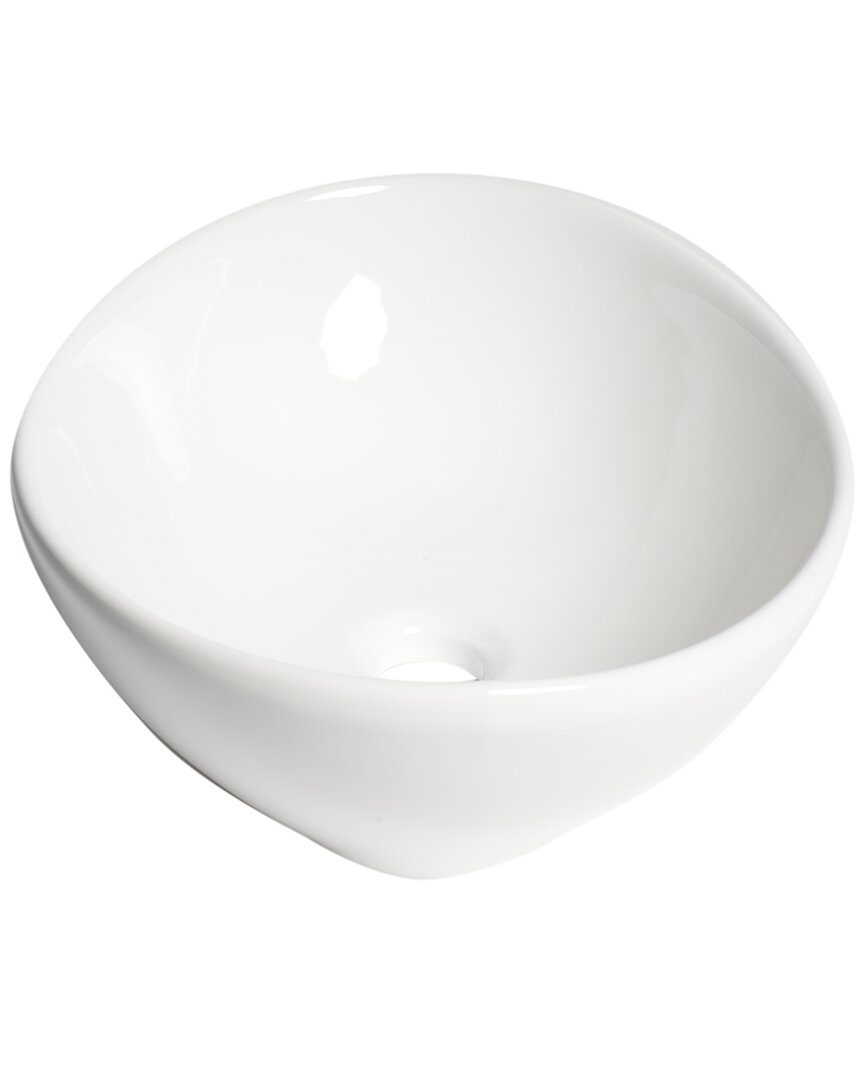 Alfi White 16in Egg Shape Above Mount Ceramic Sink