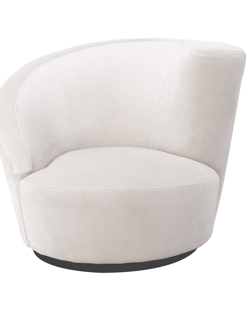 Pasargad Home Vicenza Collection Crescent Chair In White