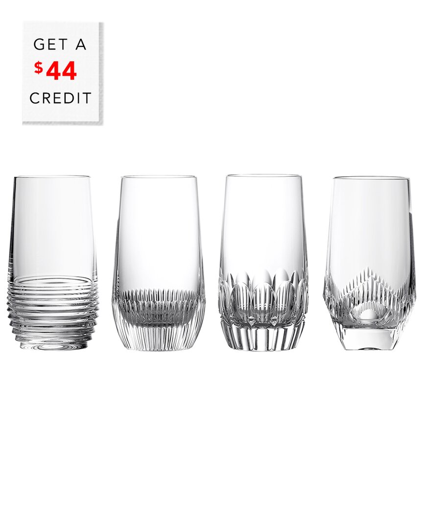 Waterford Set Of 4 Mixology Mixed Hiballs With $44 Credit