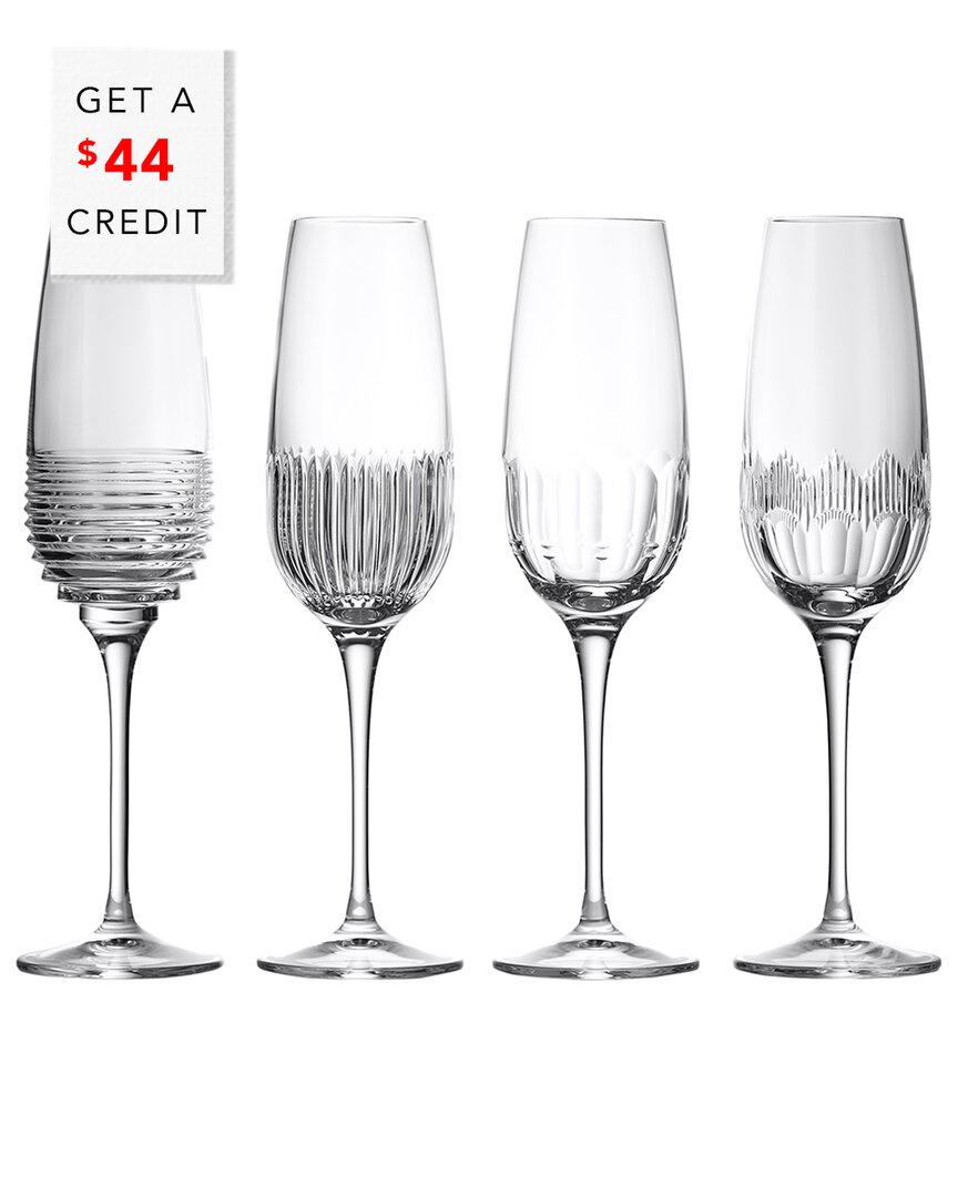 Waterford Set Of 4 Mixology Mixed Flutes With $44 Credit