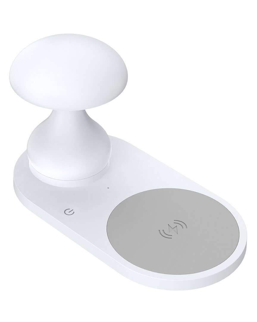 Ztech 2-in-1 Mushroom Light Wireless Charger In White