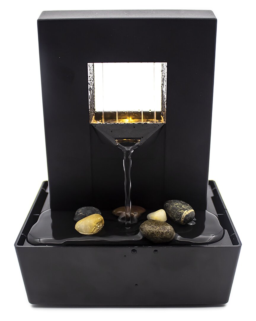 Ztech Desktop Usb Led Indoor Water Fountain In Black
