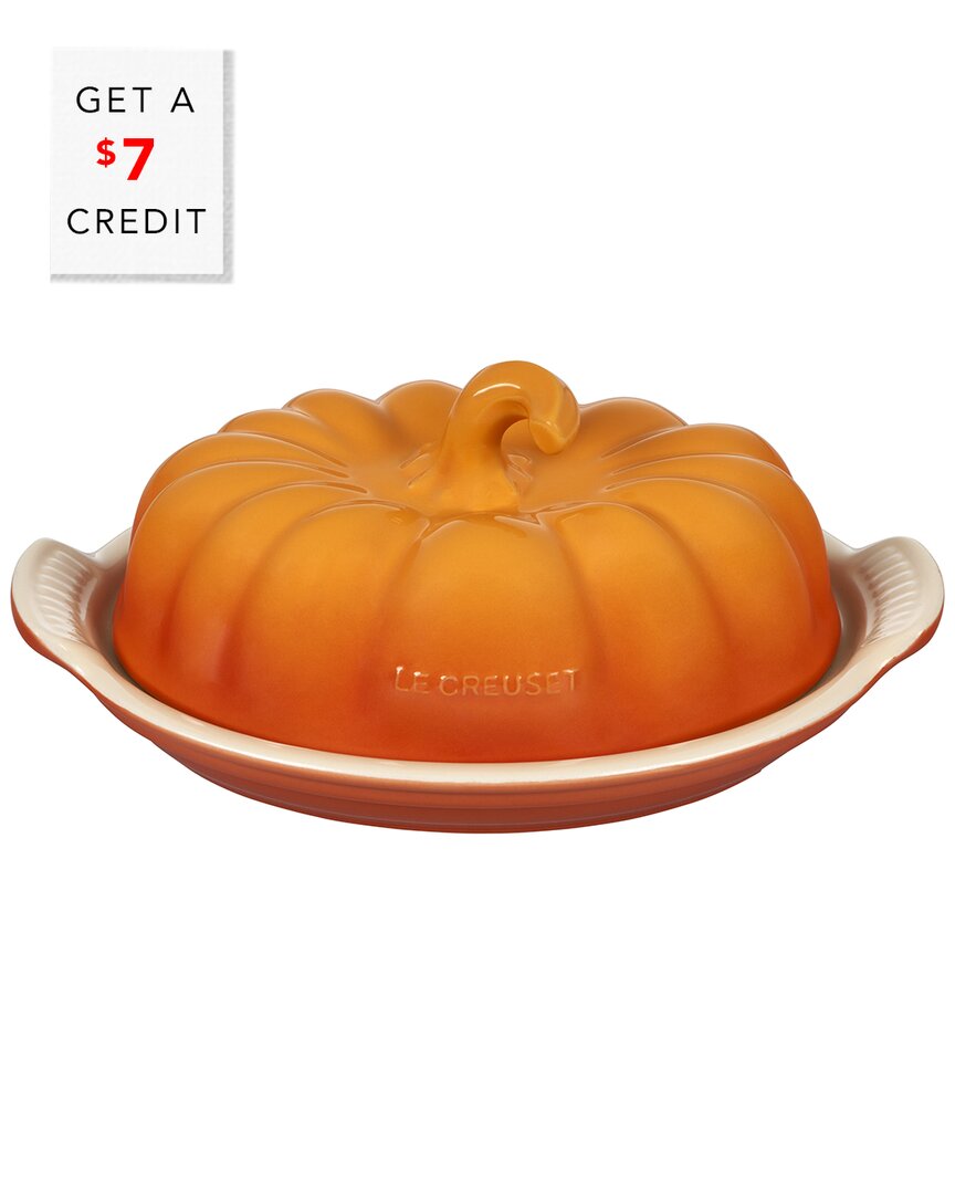 Le Creuset Pumpkin Butter Dish With $7 Credit