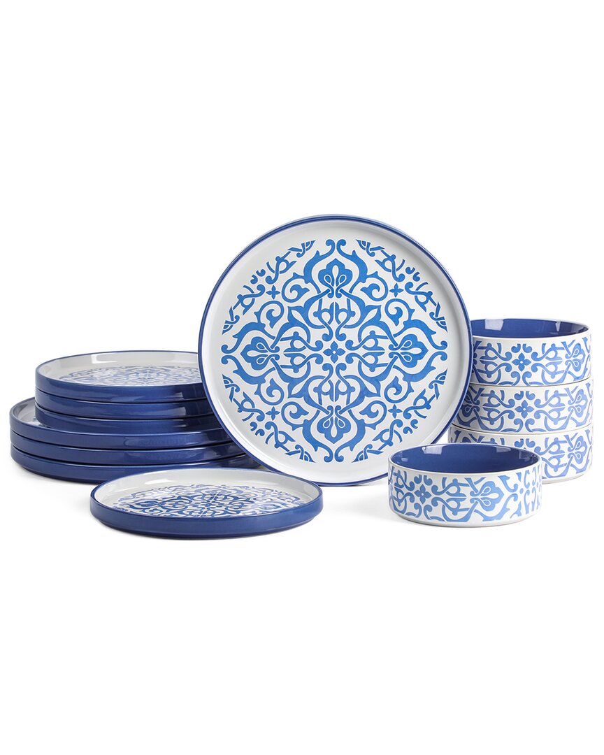 Stone Lain Tropea 12-piece Dinnerware Set Stoneware In Blue
