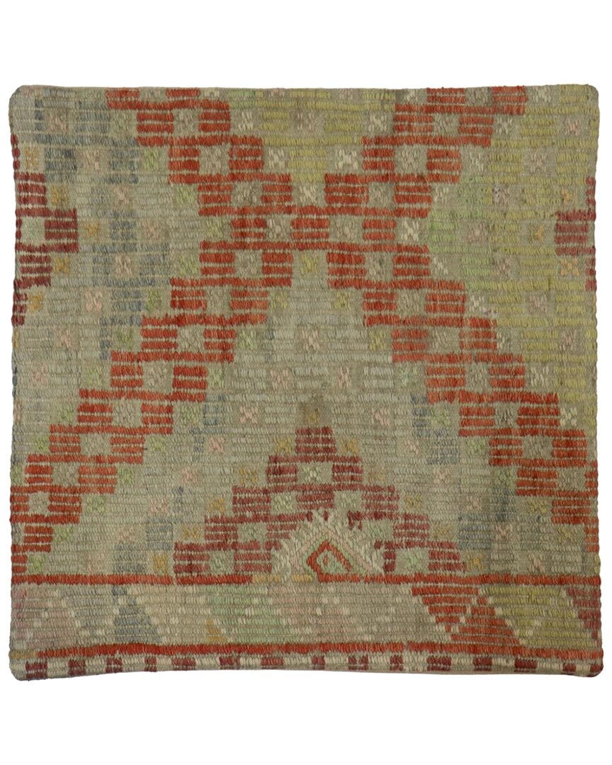 Pasargad Home Vintage Turkish Kilim Wool Pillow Case In Multi