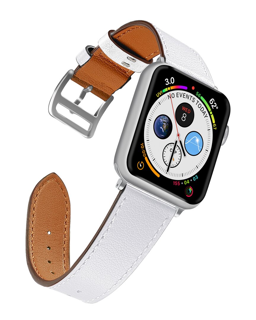Naztech Leather White 42/44mm Band For Apple Watch