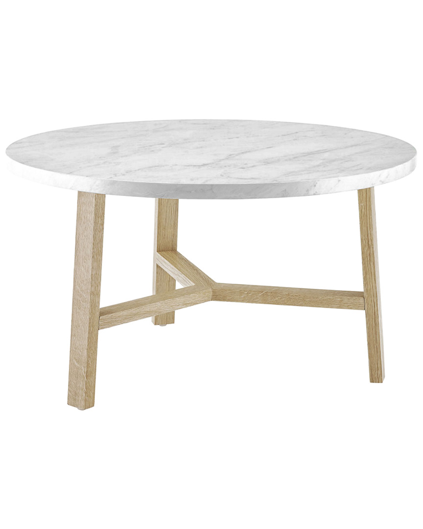 Hewson 30in Modern Round Wood Coffee Table