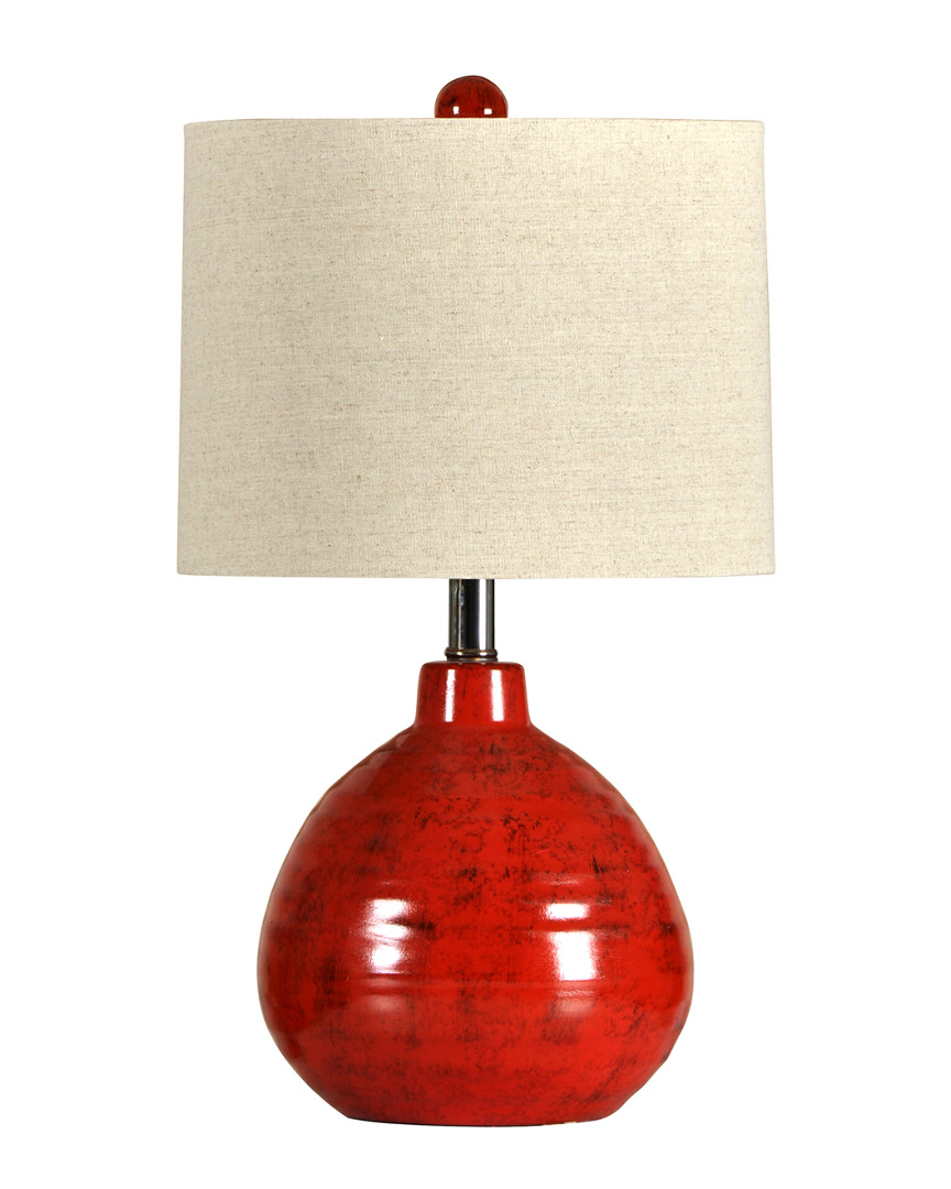 Stylecraft 21.5in Cameron Accent Apple Red Ceramic Table Lamp