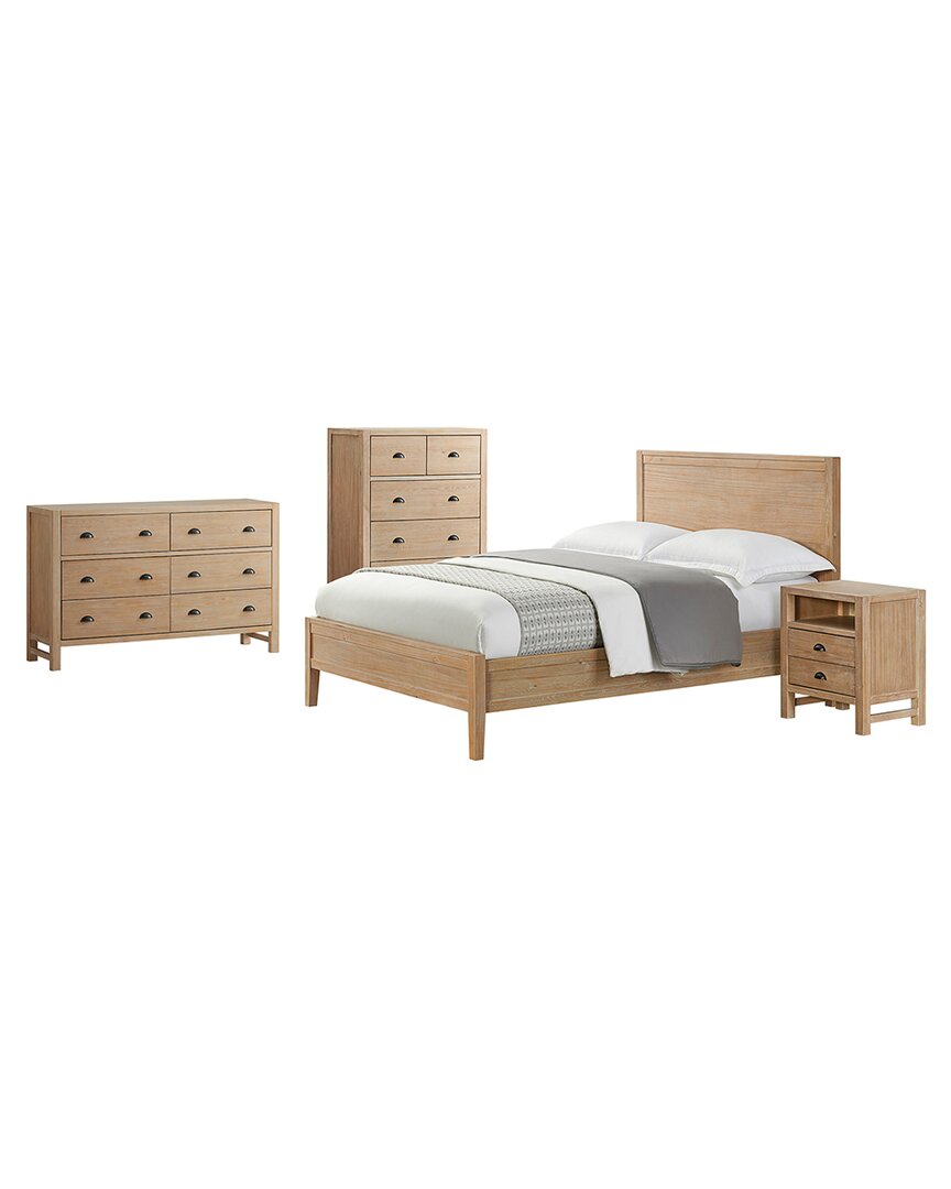 Alaterre Furniture Arden 4pc Wood Bedroom Set In Natural