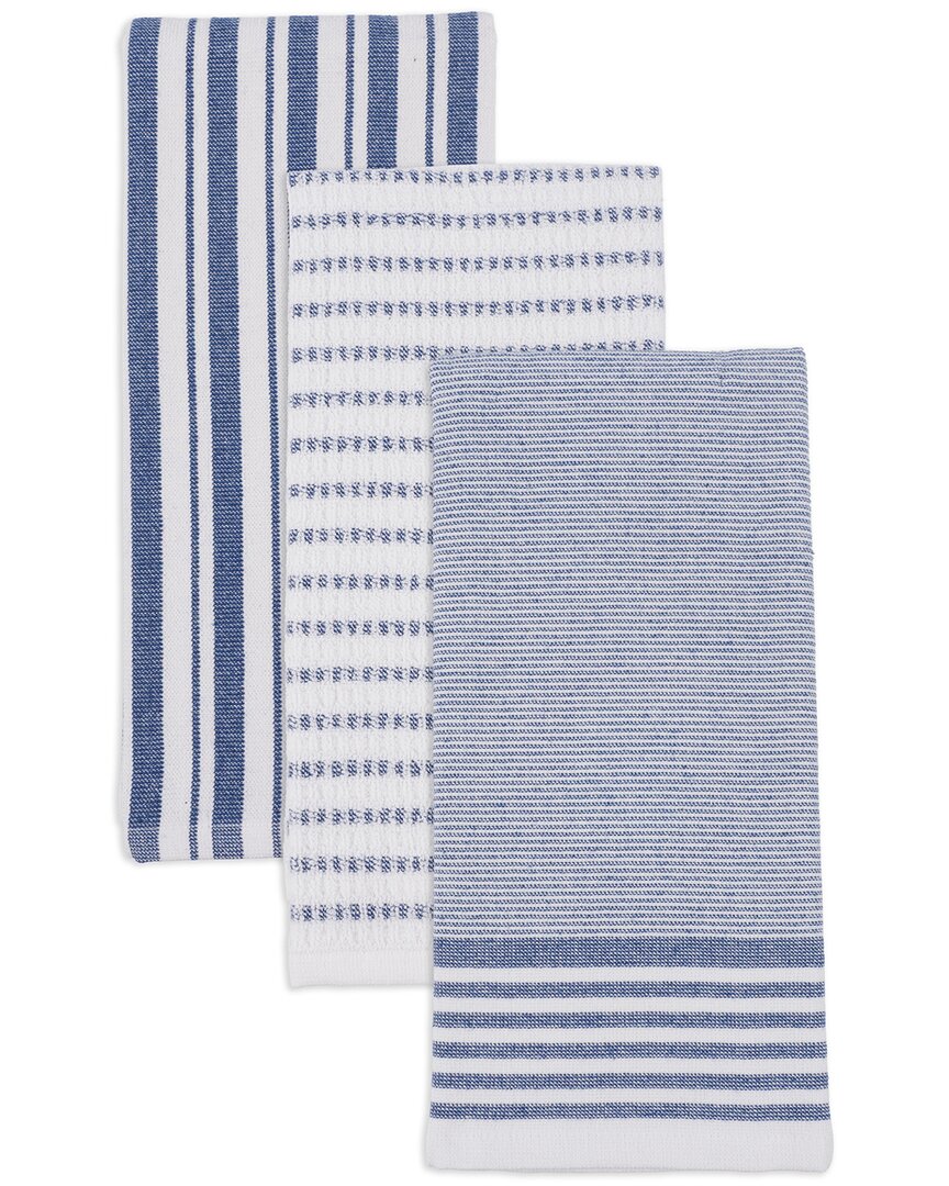 Sur La Table Kitchen Essentials Naples Dual Purpose Kitchen Towels Set Of 3 In Blue