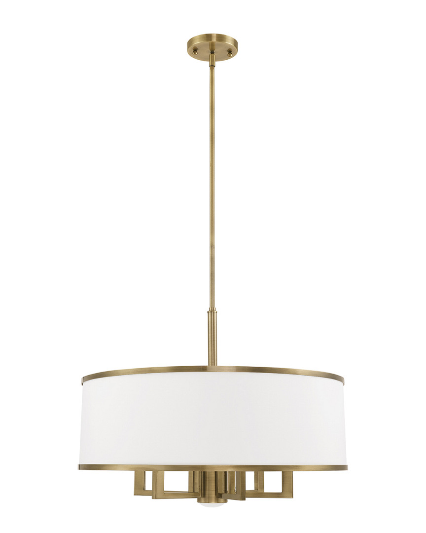 Livex Lighting Livex Park Ridge 7 Lt Antique Brass Pendant Chandelier