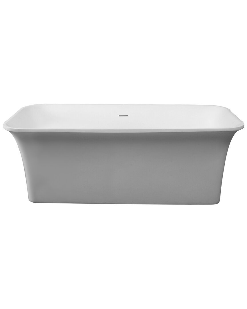Alfi 67in White Rectangular Solid Surface Smooth Resin Soaking Bathtub