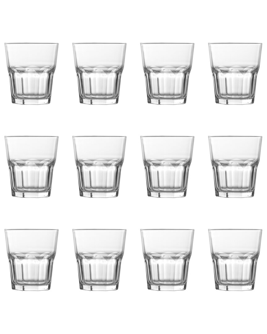 Fortessa Chez Bistro Everyday 12oz Stackable Glasses (set Of 12) In Transparent