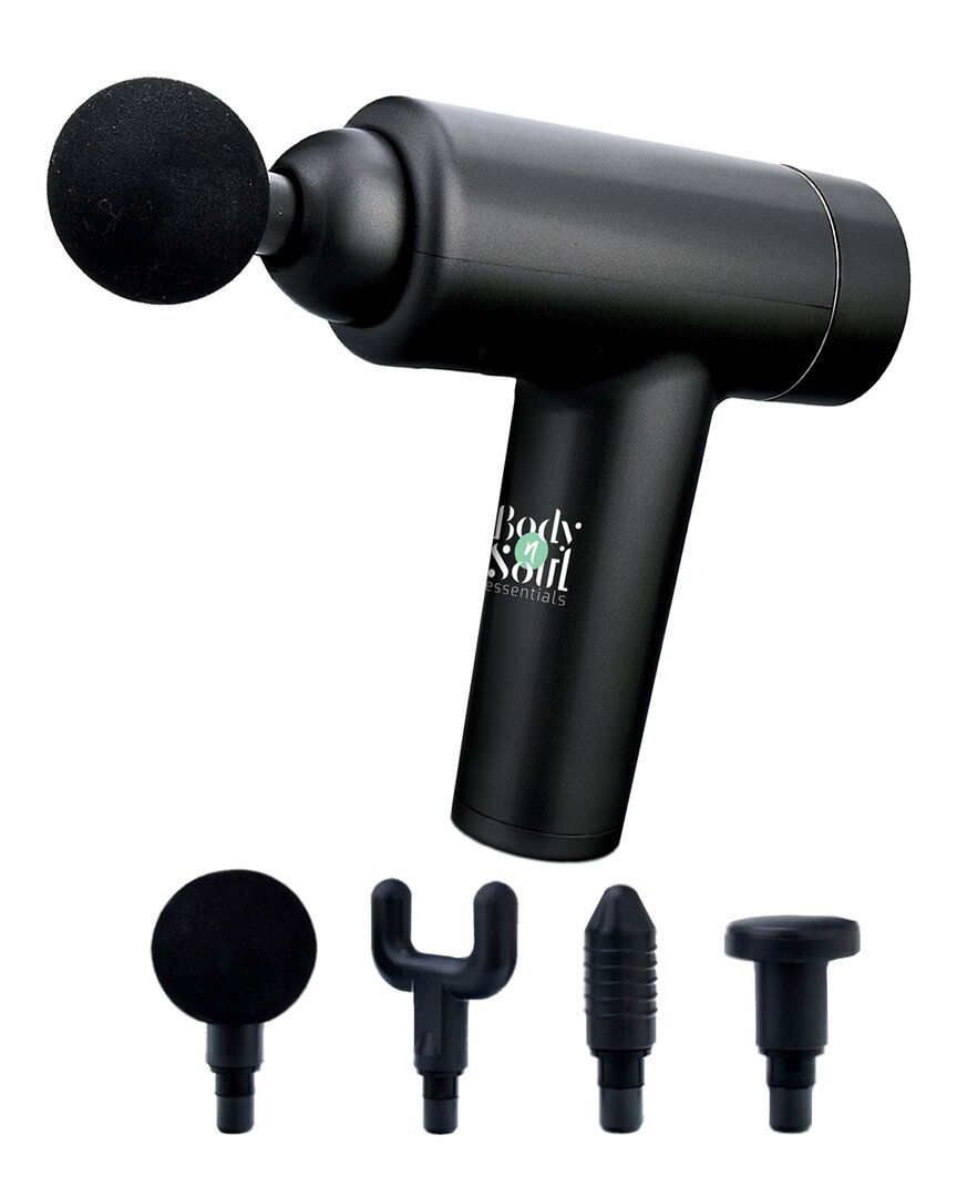 Pursonic Body N Soul Essential S 6-speed Usb Rechargeable Deep Tissue Percussion  Massage Gun In Black