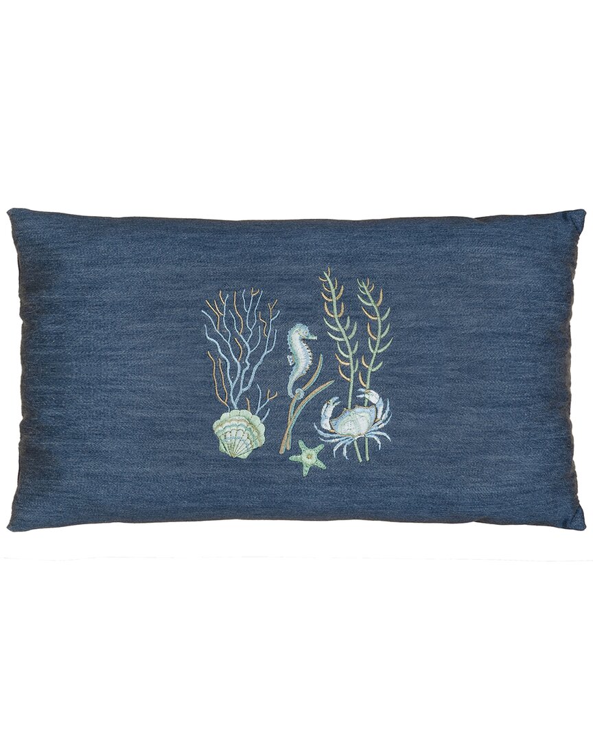 Linum Home Textiles Aaron Lumbar Pillow Cover In Blue