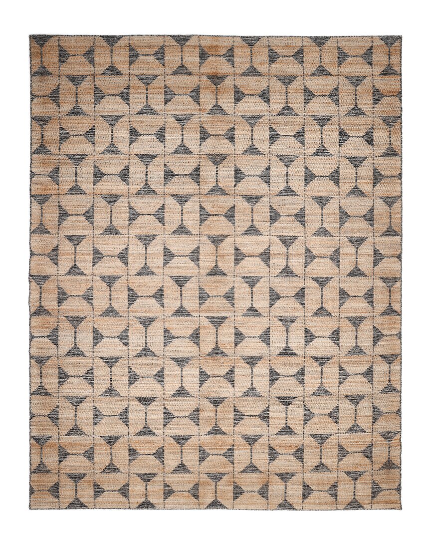 SOLO RUGS SOLO RUGS ELLE CONTEMPORARY GEOMETRIC HAND-WOVEN JUTE-BLEND AREA RUG