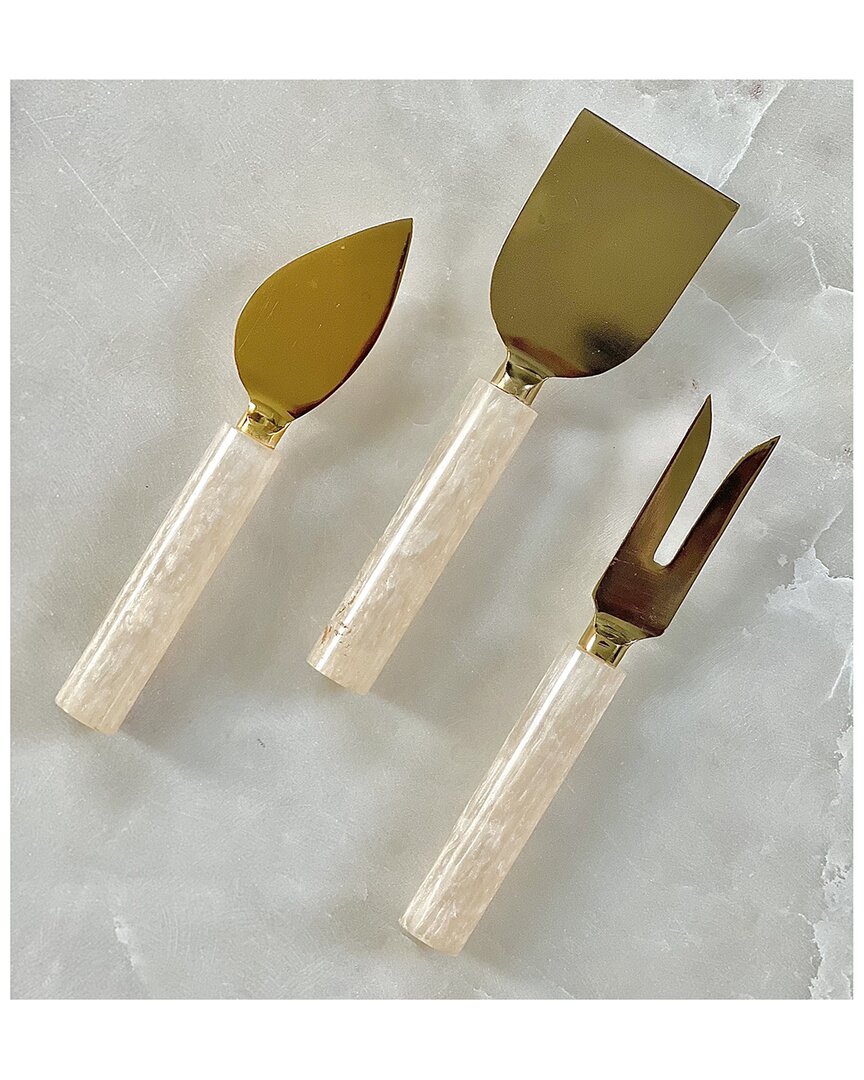 Tiramisu Ivory Resin & Steel Cheese Tools