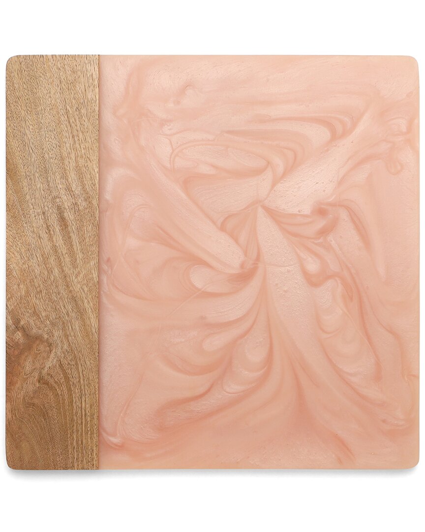 Tiramisu Pink Resin & Wood Cheese Board