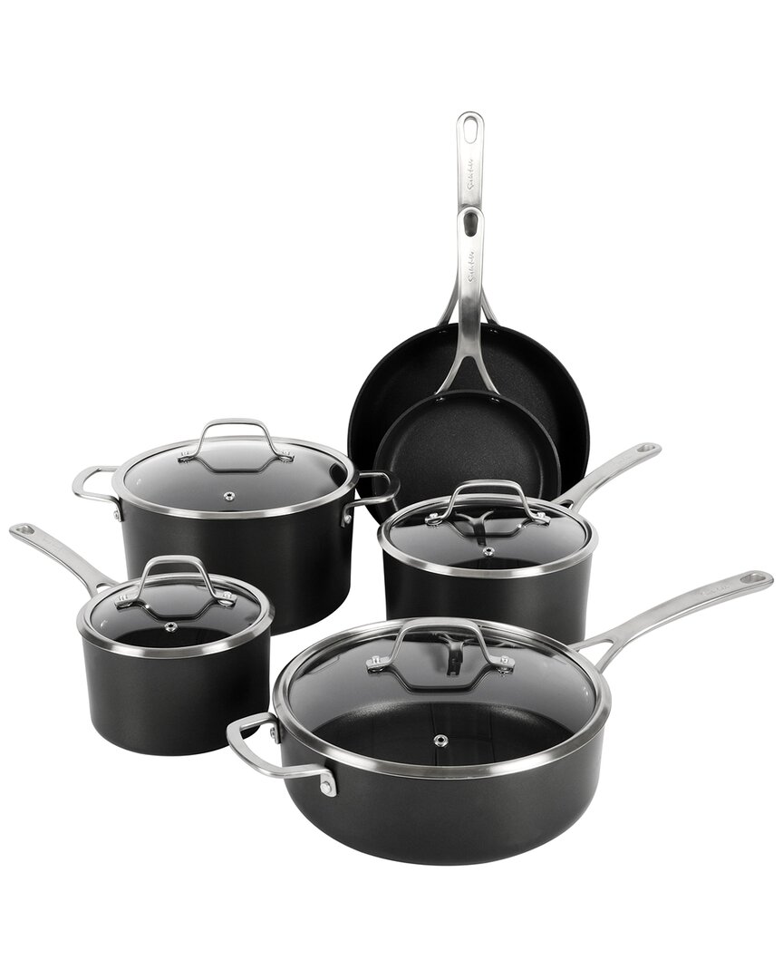 Sur La Table Market 10pc Nonstick Hard-anodized Aluminum Cookware Set In Black