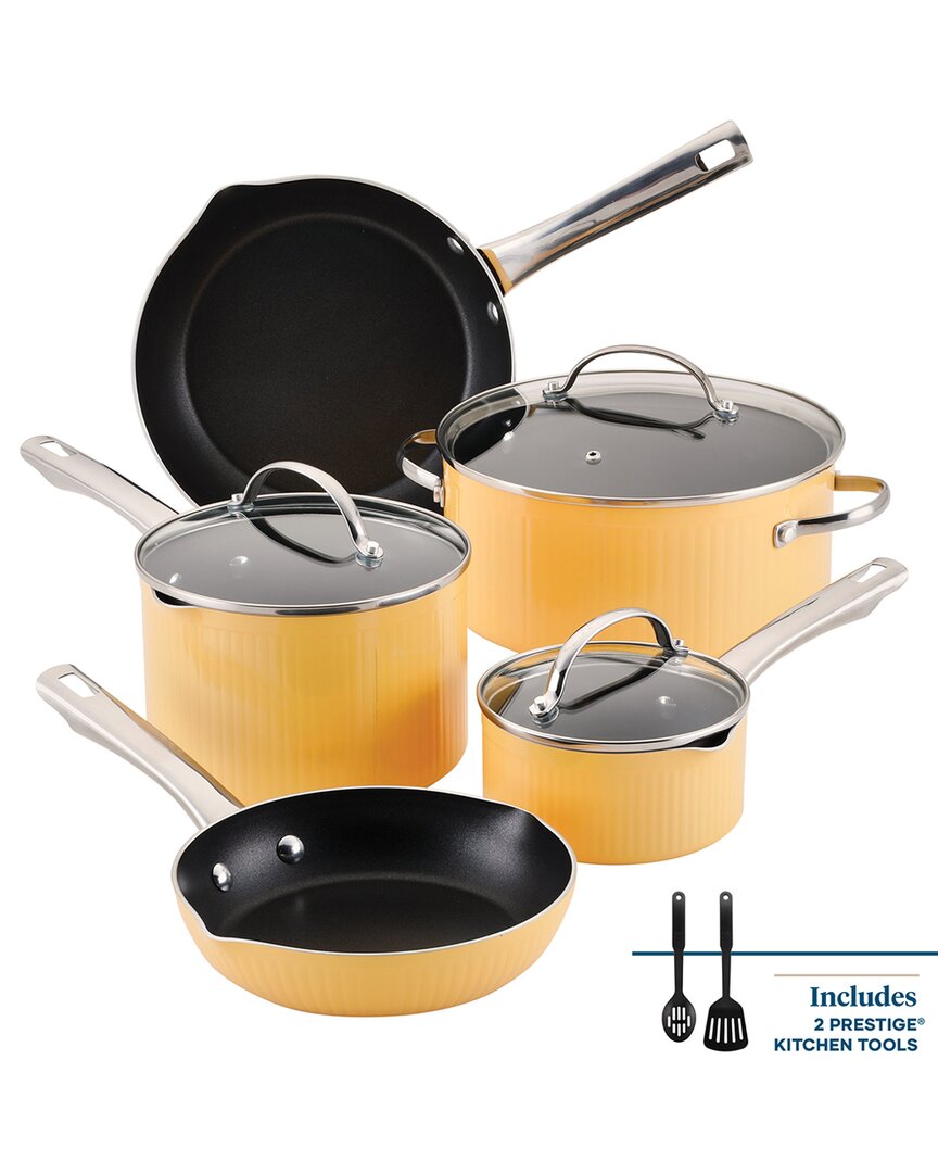 Farberware Style Nonstick Cookware Pots & Pans 10pc Set In Yellow