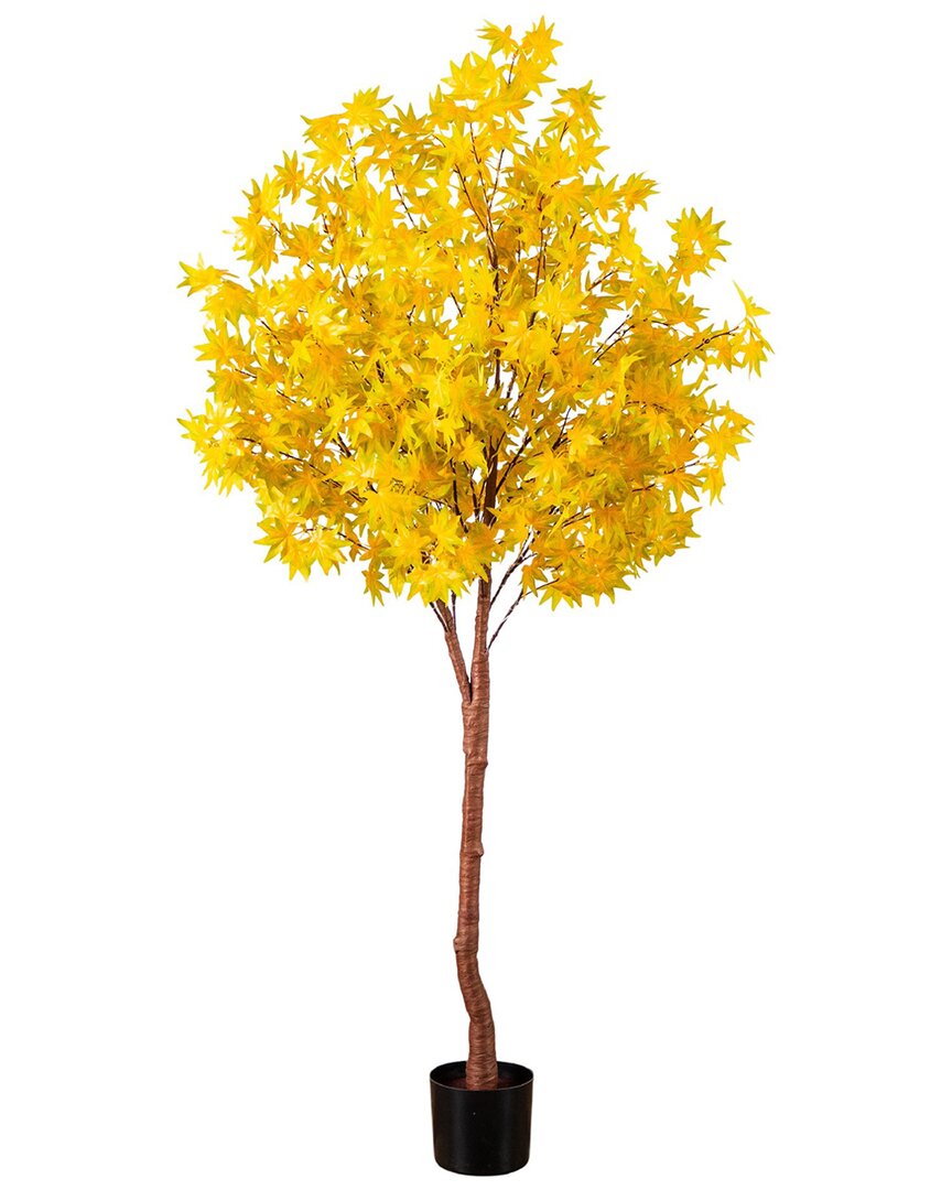 Nearly Natural 6ft. Pre-lit Yellow Autumn Maple Artificial Fall Tree In Yellow