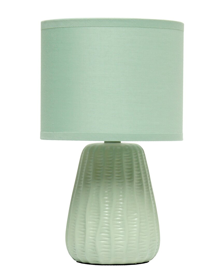 Lalia Home Simple Designs 11.02 Traditional Mini Modern Ceramic Texture Pastel Accent Bedside Table Desk Lamp In Green