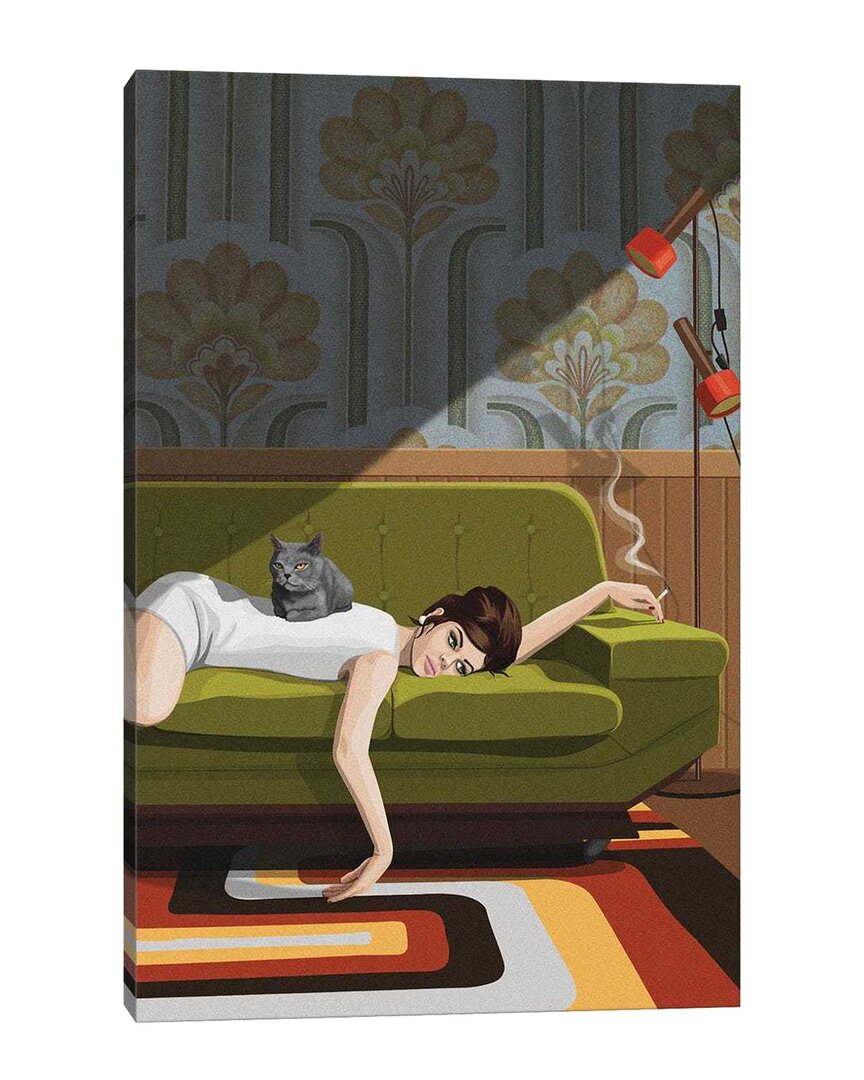 Icanvas Waiting Game By Artcatillustrated Wall Art