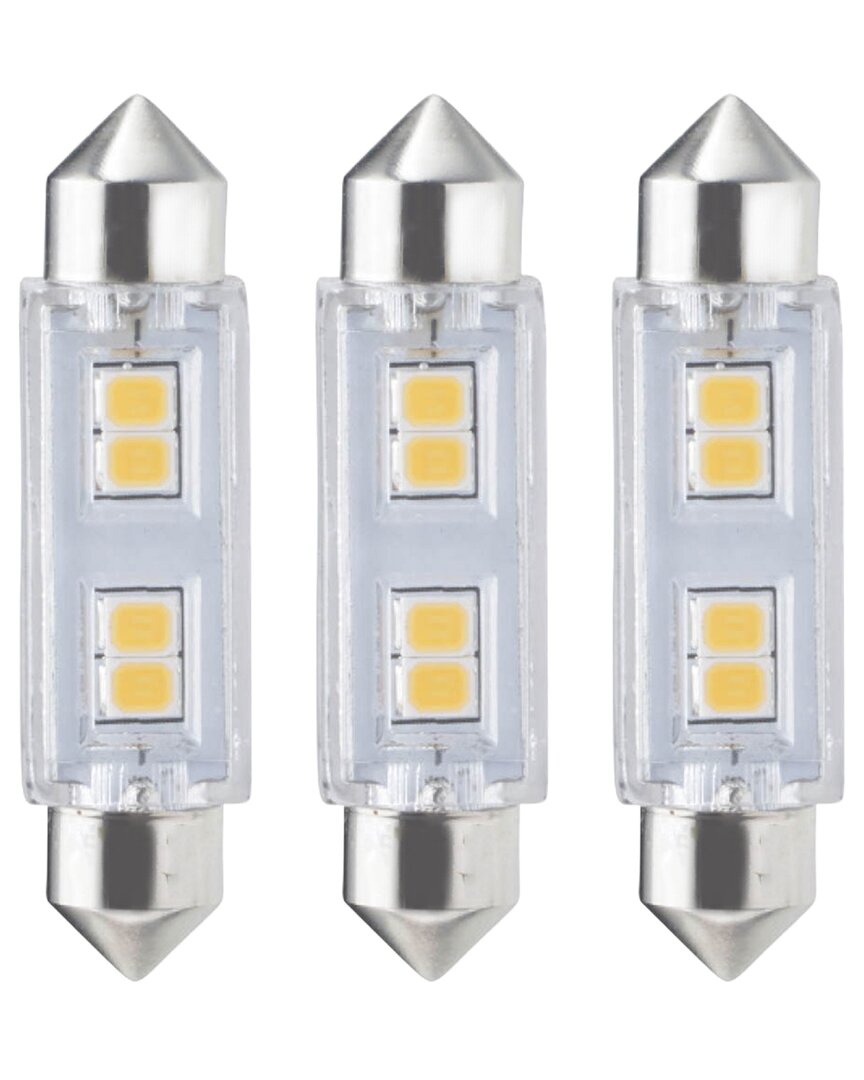 Bulbrite Led Mini T3 Festoon Base 12v Light Bulb 20 Watt Equivalent, Clear 3-pack