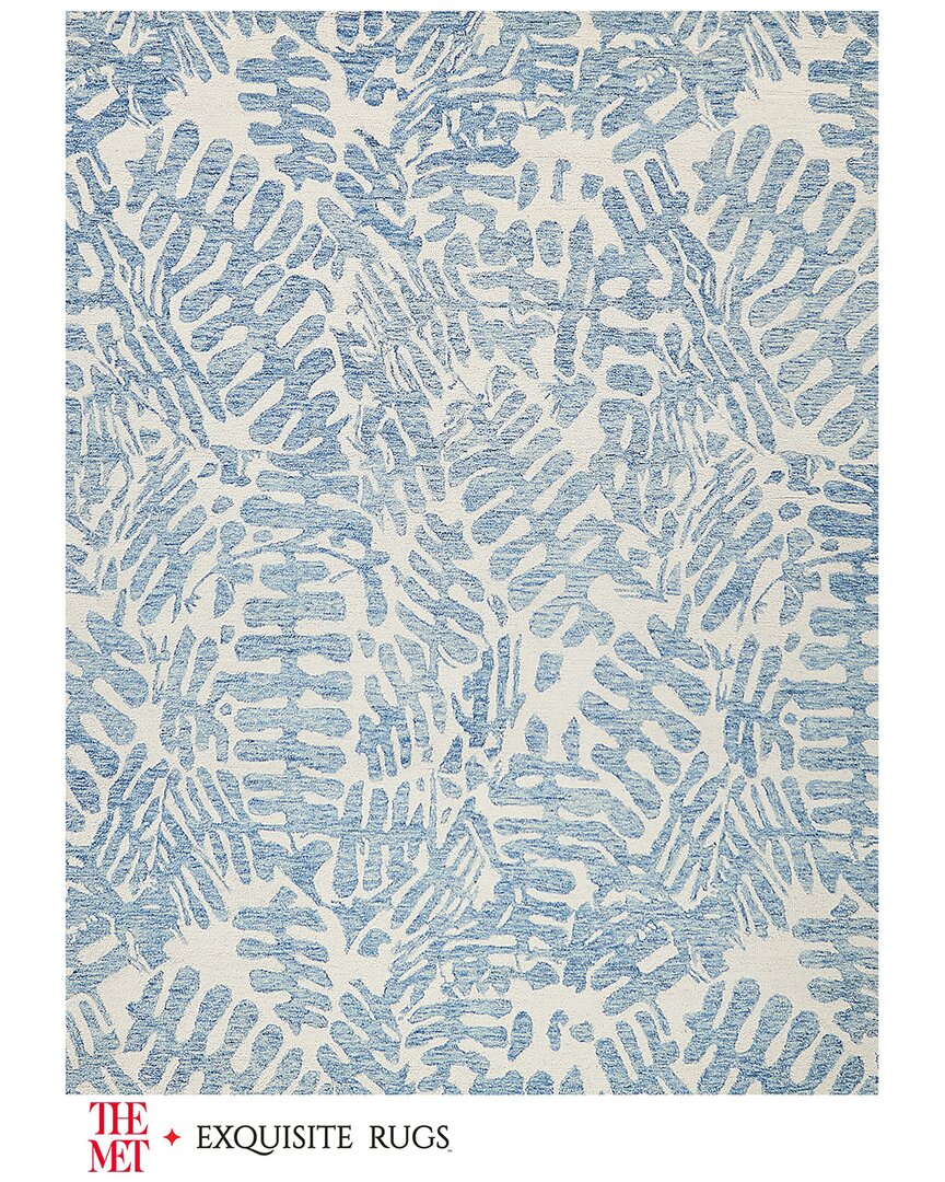 Exquisite Rugs X The Met Botanica Wool Area Rug In Blue